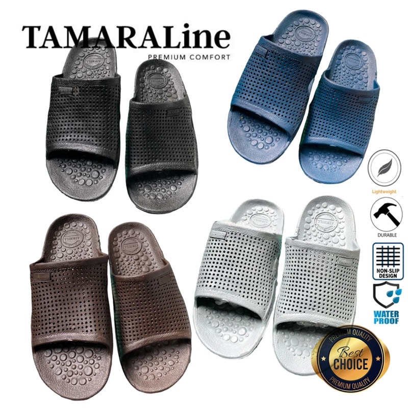 Sandal Selop Slide Slip on Karet Pria Wanita Unisex Dewasa / Remaja - TAMARALINE 208 / Bahan Premium Lentur Empuk Ringan Kuat Anti Slip Anti Air / Model Sandal Casual Santai Rumah Hotel Outdoor Kamar Mandi Murah Original