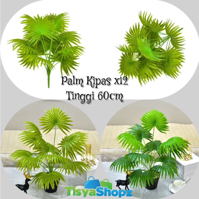 Tanaman Palm Kipas / Bunga Palm Artificial ( Tanpa Pot )