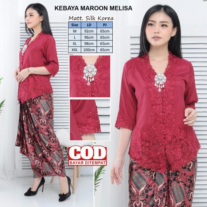Atasan kebaya bordir merah / Kebaya merah / Kebaya modern merah