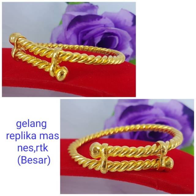 Gelang lilit replika mas, awet,tahan lama,bisa disepuh ulang berat sekitar 60g, 40gr, 20gr