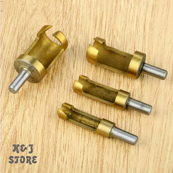 Mata Bor Pembuat Pen Dowel Kayu Set 4pcs Cork Drill Bit Plug Cutter Hole Wood Plug Titanium Plating