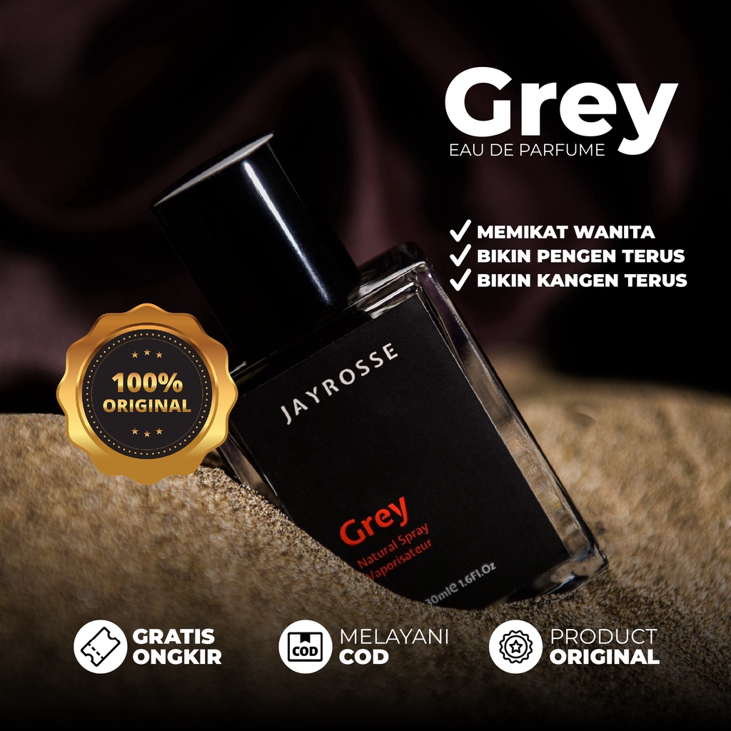 Jayrosse Perfume  Grey 30 ml  Minyak Wangi Jeyrosse Grey Parfum Pria  Farfum Jayrosee Gray Ciowo  Gr