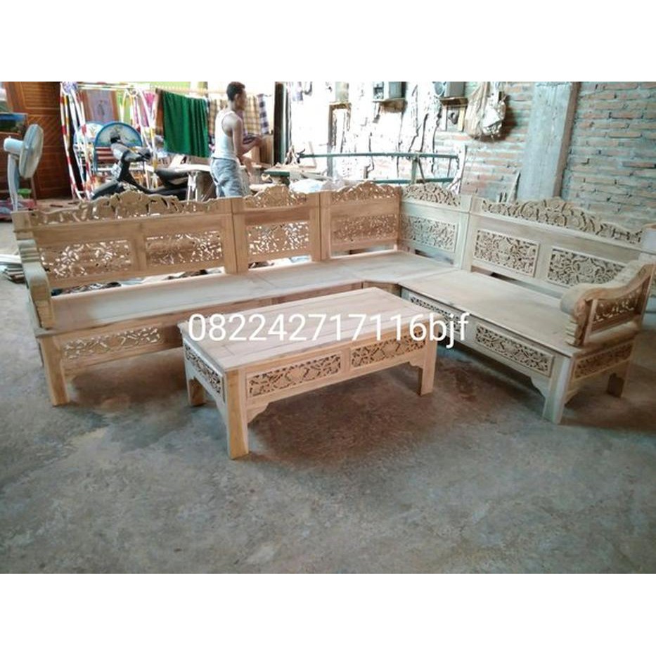 Unik kursi meja tamu sudut bagong mentahan jati mebel onderdil Murah