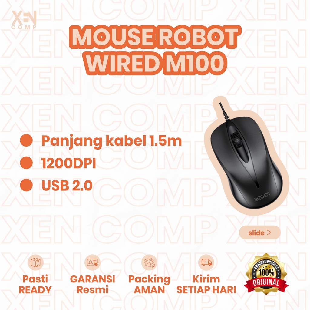 Mouse USB Kabel Robot M100 / M102 1200 DPI