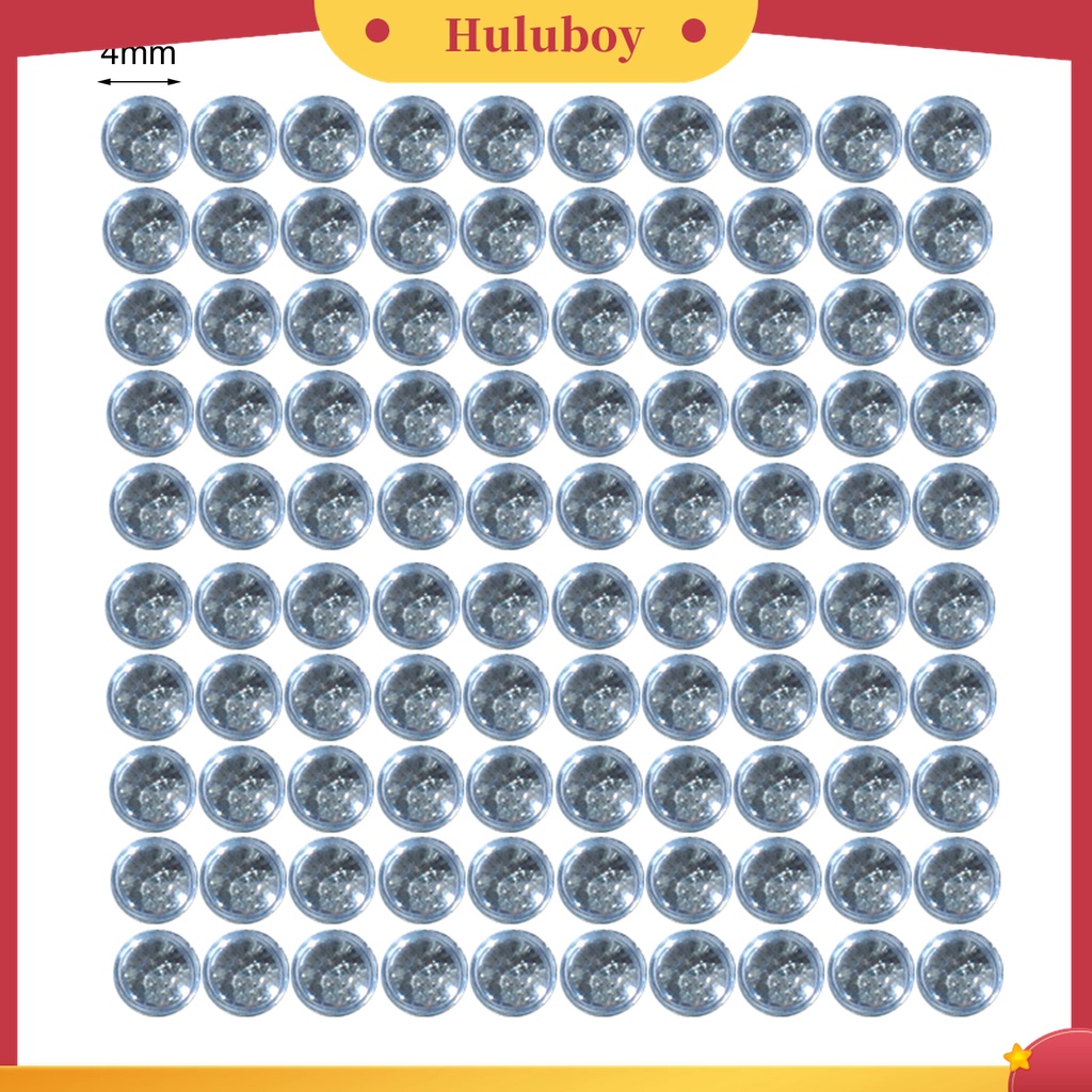 Huluboy Huluboy♡ 100pcs / Kotak Berlian Imitasi Resin Bulat AB Flat Back Warna-Warni Untuk Dekorasi Nail Art / Manicure