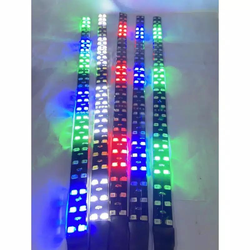 LAMPU LED STRIP RUNNING FLEXIBEL 54LED 30CM WATERPROOF 12-24V MOTOR MOBIL TRUK