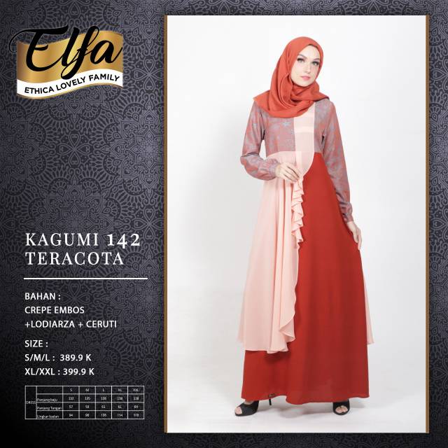 Gamis Pesta Kagumi 142 Crepe Embos
