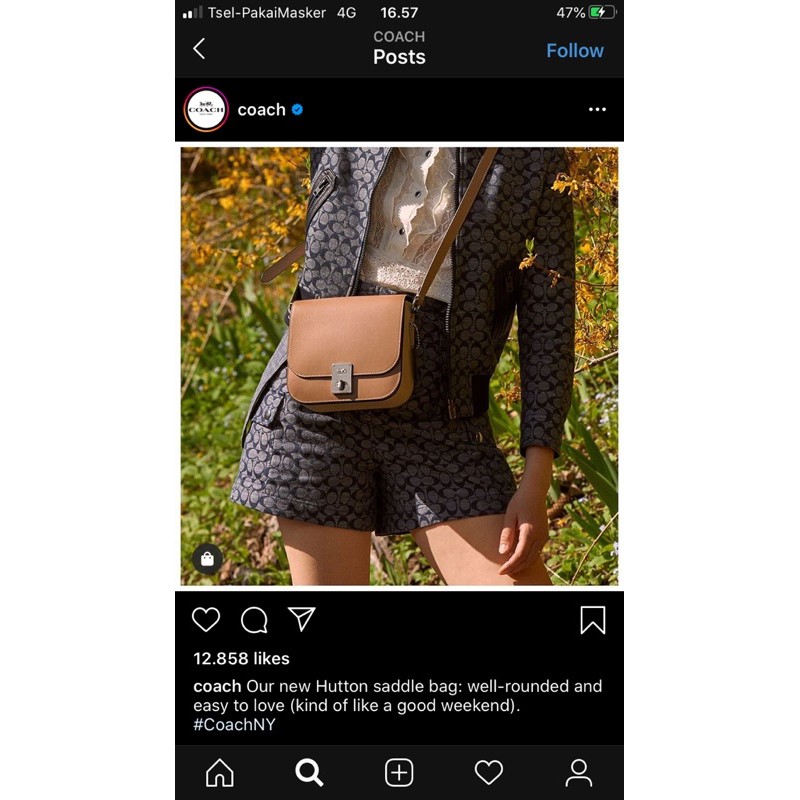 Coach Hutton saddle bag