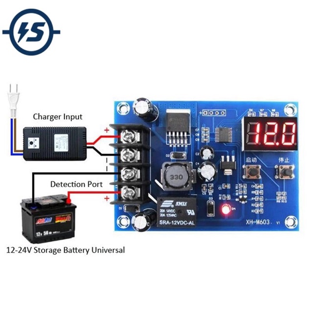 Charger XH-M603 12V 24V Baterai Lithium Charger Control Switch