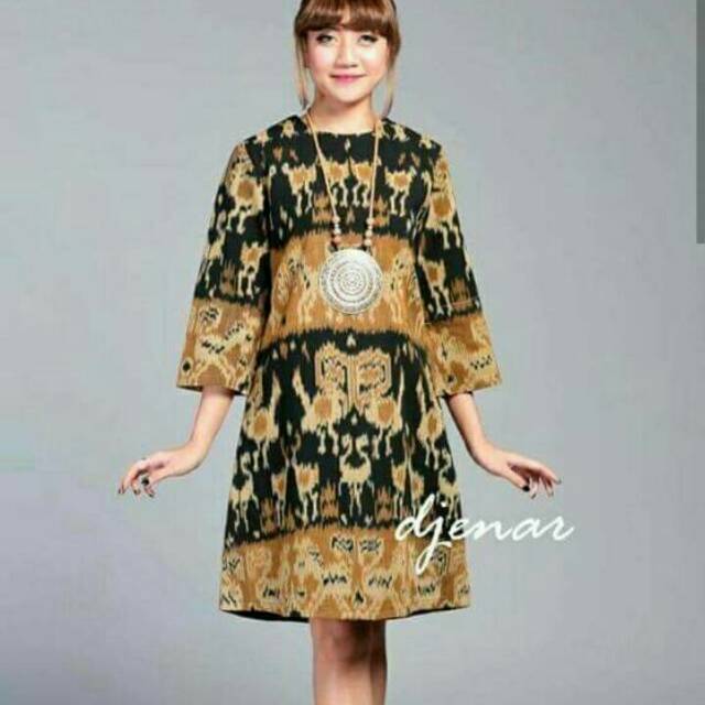 TUNIK TENUN IKAT Handmade Brown 522A
