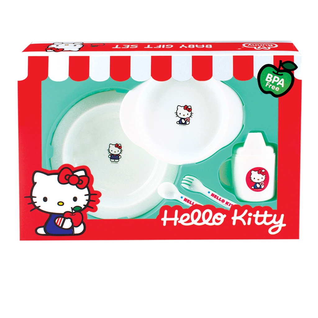 Hello Kitty Feeding Set Medium Perlengkapan Makan Bayi Bunny