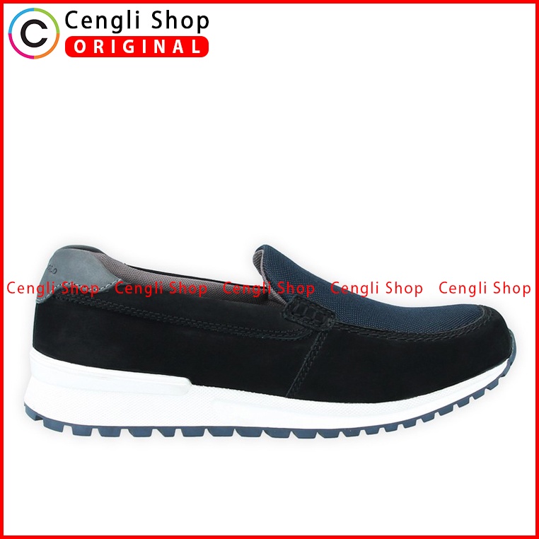 SEPATU SLIP ON PAKALOLO PRIA ORIGINAL CASUAL KULIT ASLI BIRU NAVY PB11