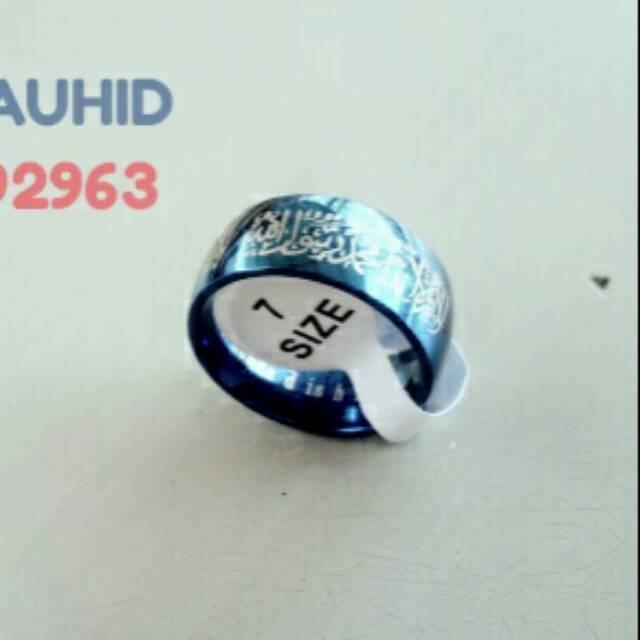 Cincin Tauhid Cincin Islami Cincin Sahadat Terbaru Biru Murah