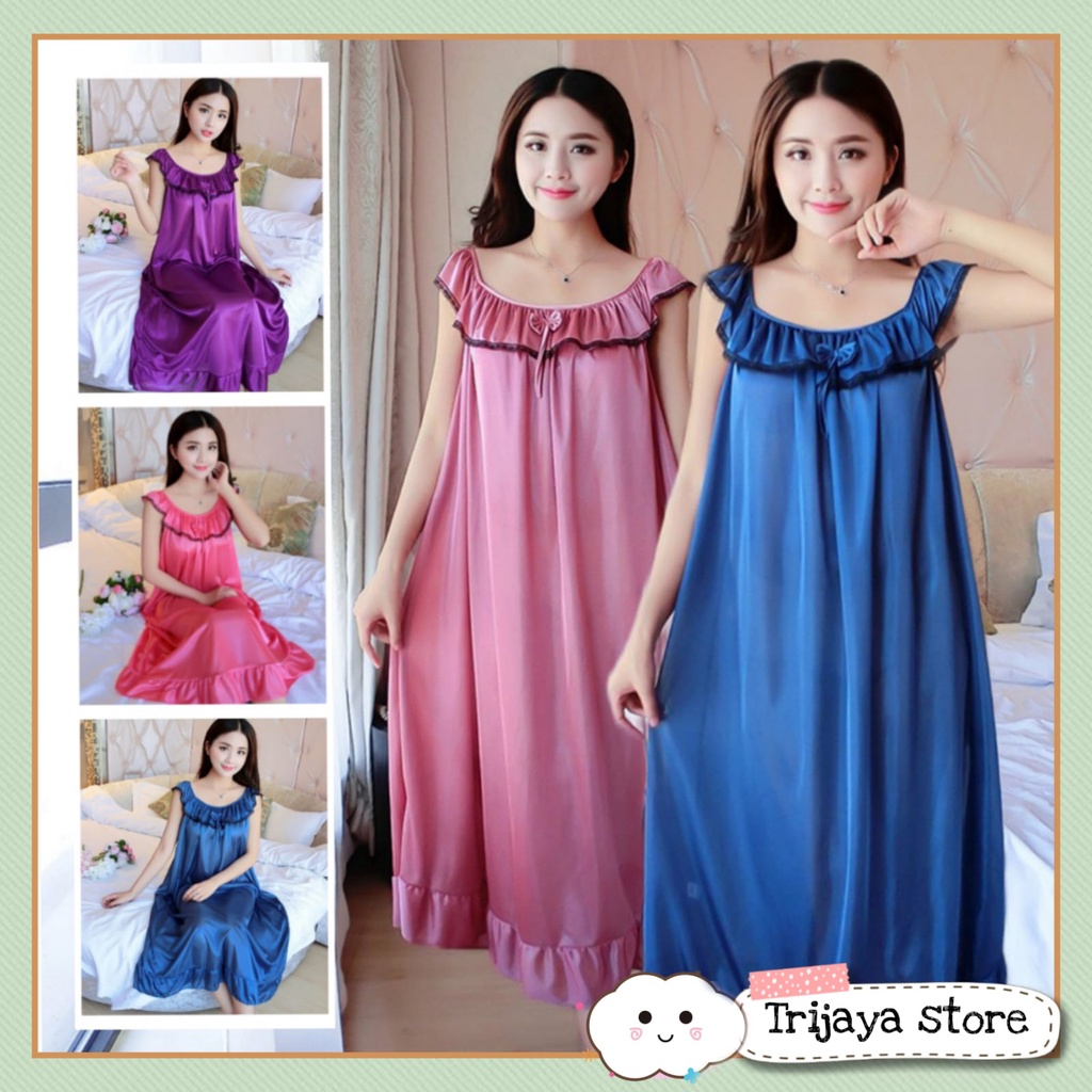 Trijaya . LEONY DERSS S - 4XL PREMIUM /  / Dress Baju Tidur Wanita Jersey Spandek KD.394