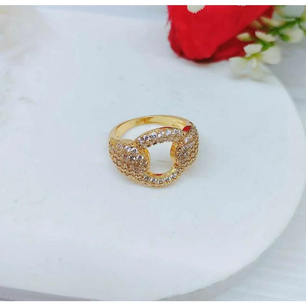 Cincin Xuping Permata Lapis Emas Perhiasan Fashion R087