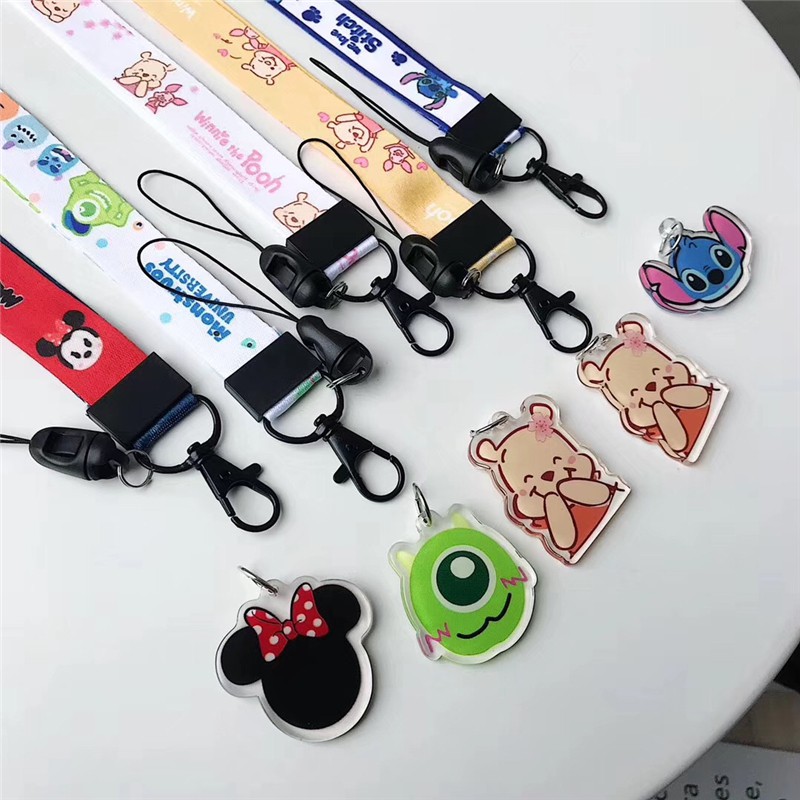 A Cartoon Pendant + A Nylon lanyard can be used as a Phone ID Badge Camera band