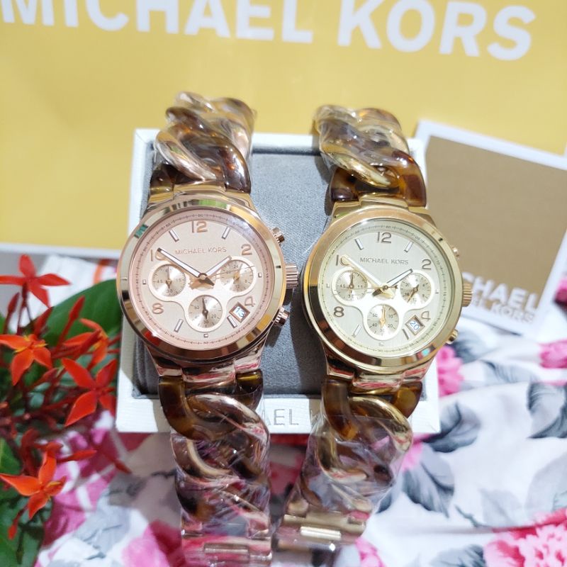 Jam Tangan MK4222 dan MK4269 MK Kepang Runway Chrono Aktif Original Include Box Ori MK