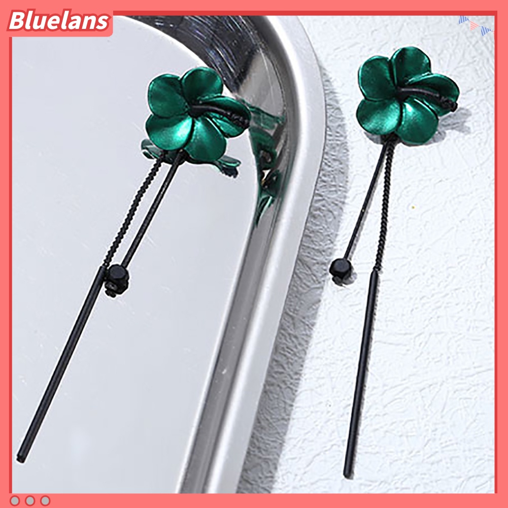 Bluelans Korean Style Long Flower Tassel Earrings Women Party Banquet Cocktail Jewelry