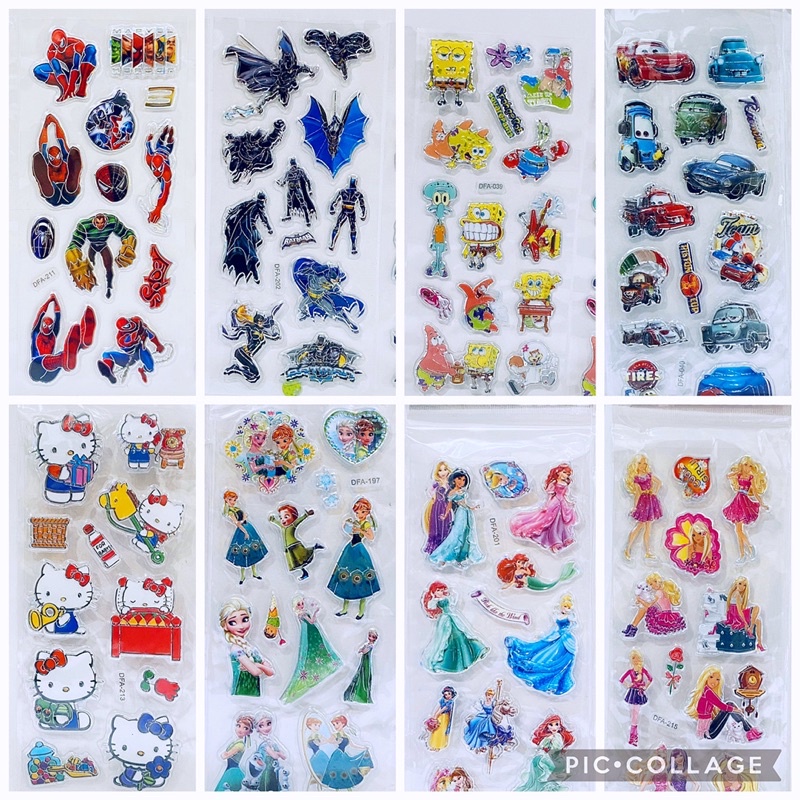 

delunashop KRG-C stiker anak 3D timbul karakter sticker timbul,label sticker transparan karakter sticker murah