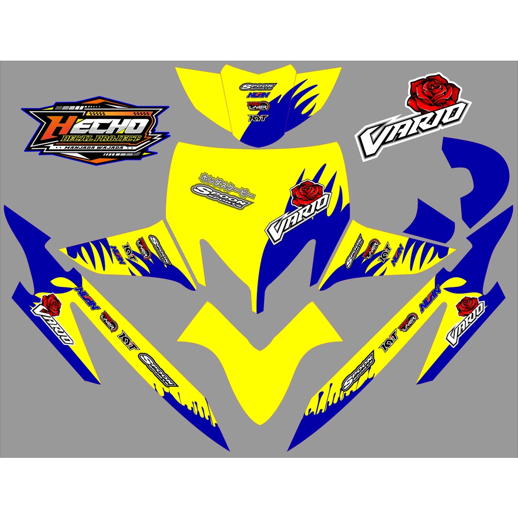 Decal Stiker Fullbody Vario 110 CW Karbu 2006 2007 2008 2009 SPOON DECAL VARIO KARBU