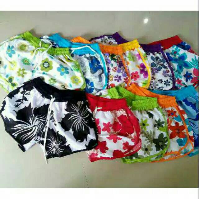 Celana pendek kolor Roxy roxi Bunga Bali cewek