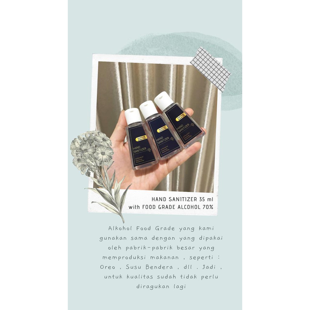 Hand Sanitizer 35 ml Food Grade Alkohol / Saniklin Hand Gel Antiseptik