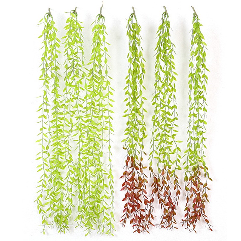 Daun Juntai Plastik Dekorasi Hoya Costa/Daun Lee Kwan Yew Artifisial/Lee Kwan Yew 1 Meter