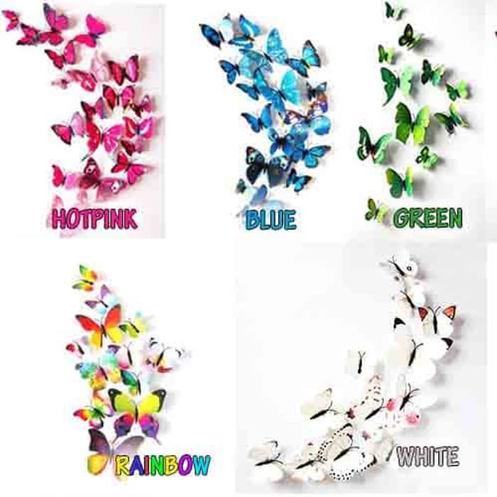 Stiker Dinding kupu kupu 3D Butterfly Wall Sticker