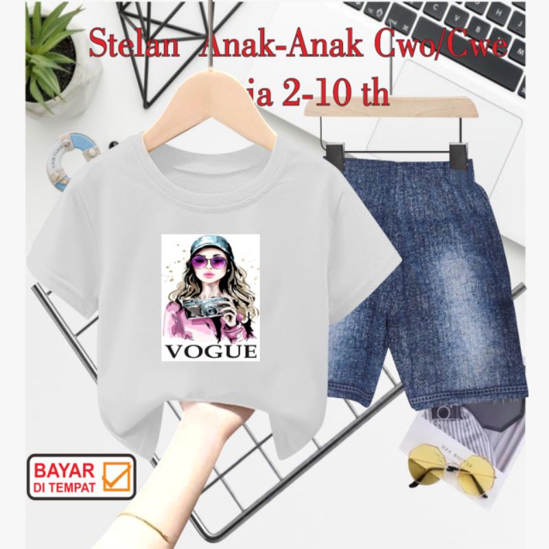 ((IB))SETELAN ANAK PEREMPUAN SEMI JEANS/V0QU3 CEWEK DIGITAL SABLON