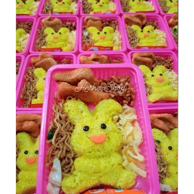 

Nasi bento Paket Ceban/Nasi kuning/Nasi Karakter/Cathering/Nasi box/Nasi custom/ Karakter/Goreng
