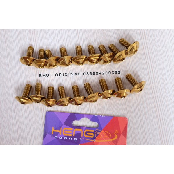 baut probolt mercy 6x15 gold drat 10 original heng big head payung