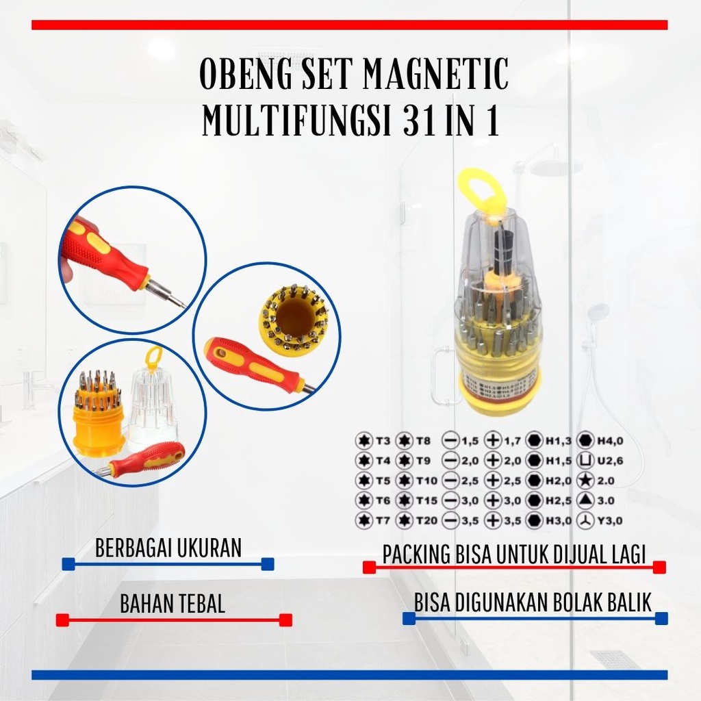 OBENG SET MAGNETIC MULTIFUNGSI 31 in 1 MINI SCREWDRIVER TERMURAH