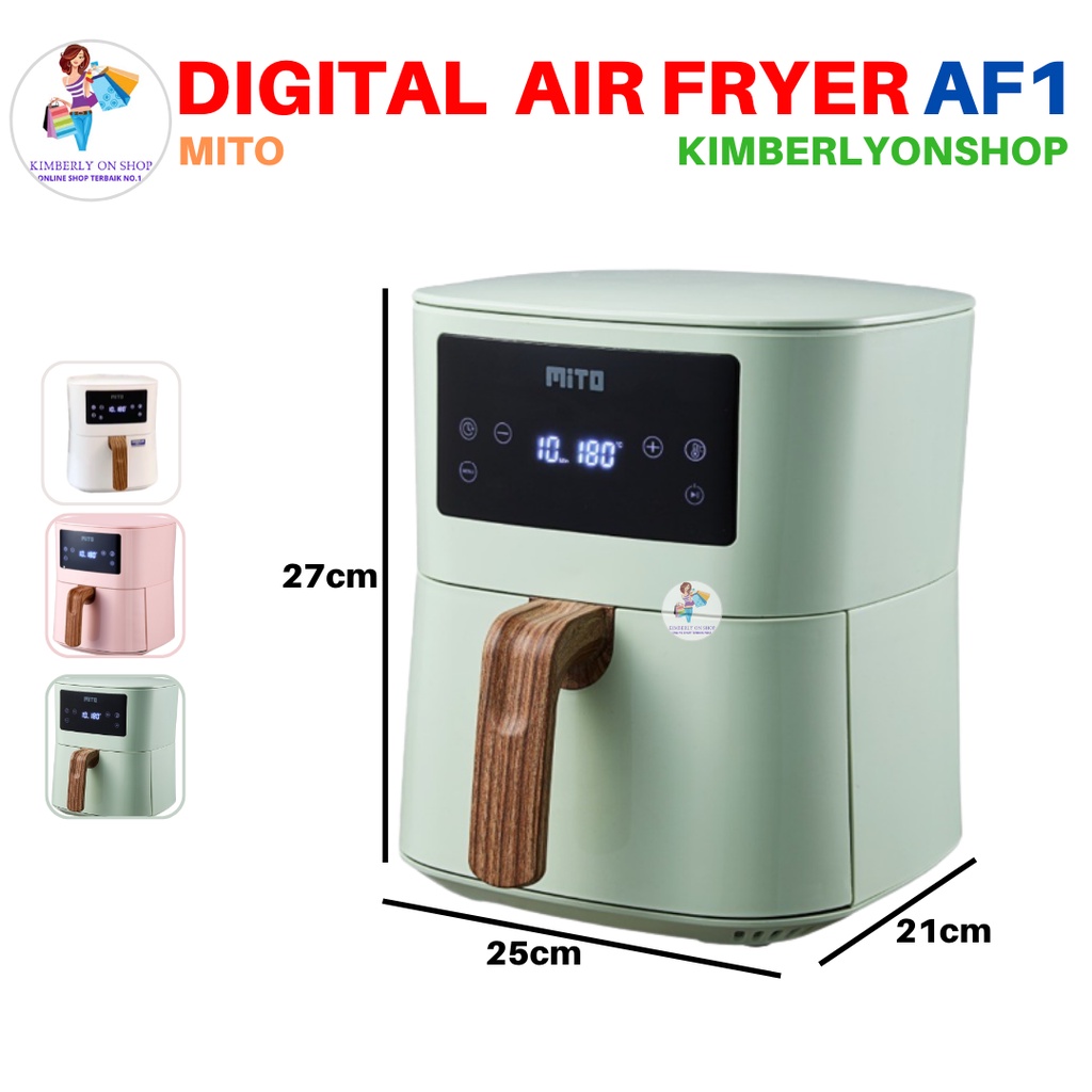 Digital Air Fryer Mito AF1 4 Liter Low Watt Mesin Penggorengan tanpa minyak