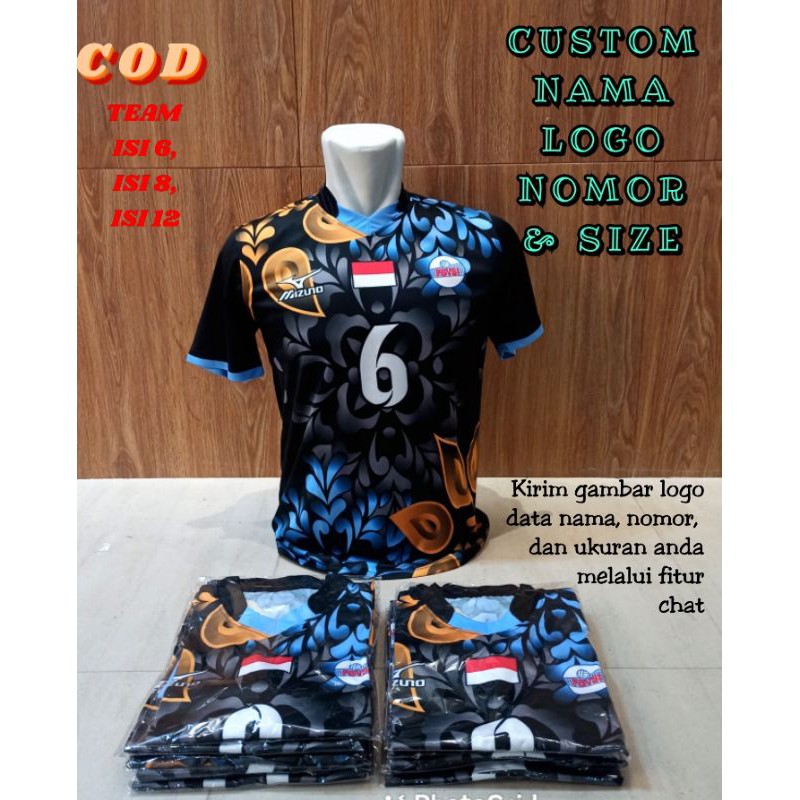 baju volly kaos olahraga jersey bola voli fullprinting team isi 6,8,12