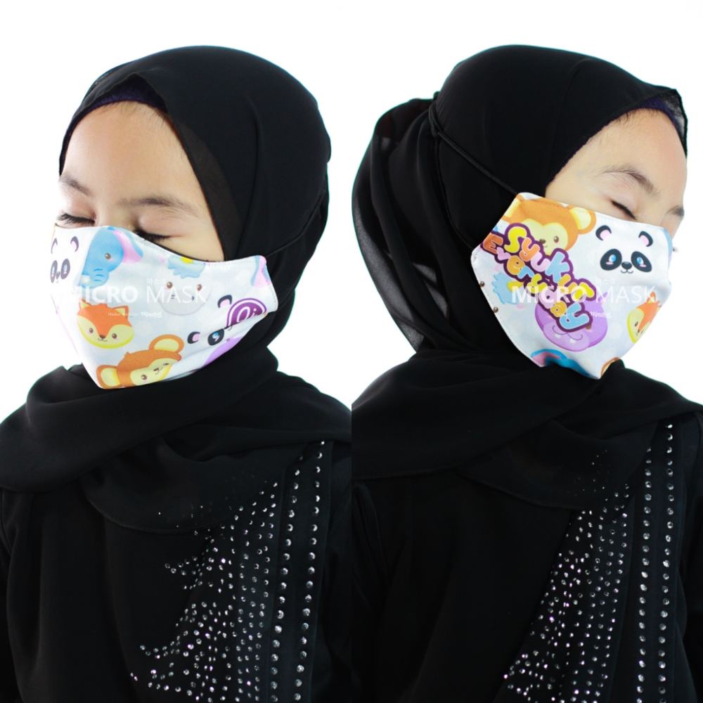 Hijacket Masker Kain Anak Perempuan Laki-Laki Headloop Tali Karet Elastis Hijaket Mask Motif 02-6