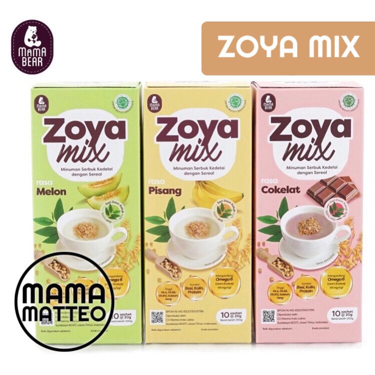 MAMABEAR ZOYA MIX ALMON MIX / MAMA BEAR TEH PELANCAR ASI BOOSTER ORIGINAL LEMONGRASS BLUEBERRY PEACH Mix isi 20 sachet / KUKIS ALMOND OAT / MAMABEAR BANDUNG