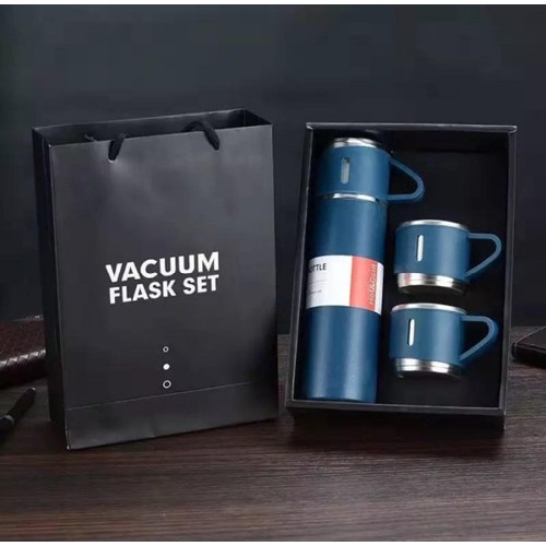 Set Termos Vacuum Dan Gelas 3In1 Tahan Panas Dingin 500ml