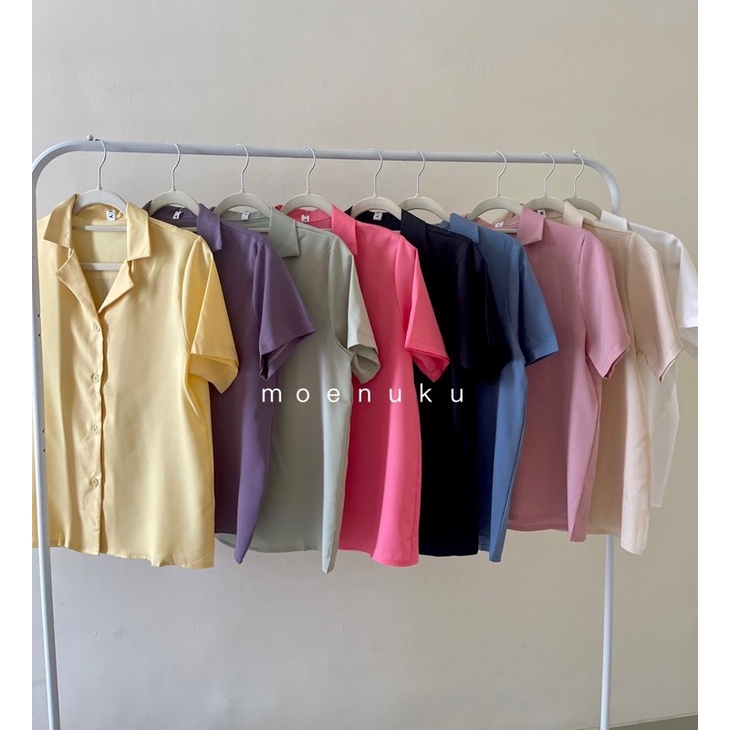 ⭐Kemeja kasual warna warni cantik model korean style kemeja lengan pendek