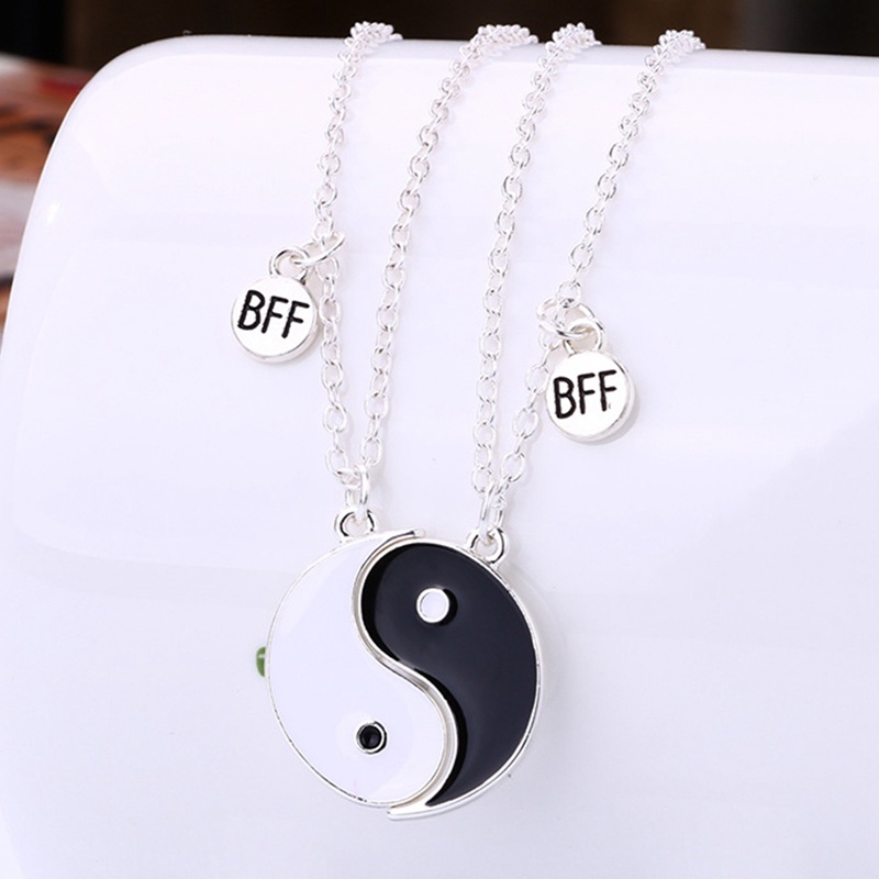 2pcs / Set Kalung Rantai Liontin Yin Yang Bff Untuk Pasangan