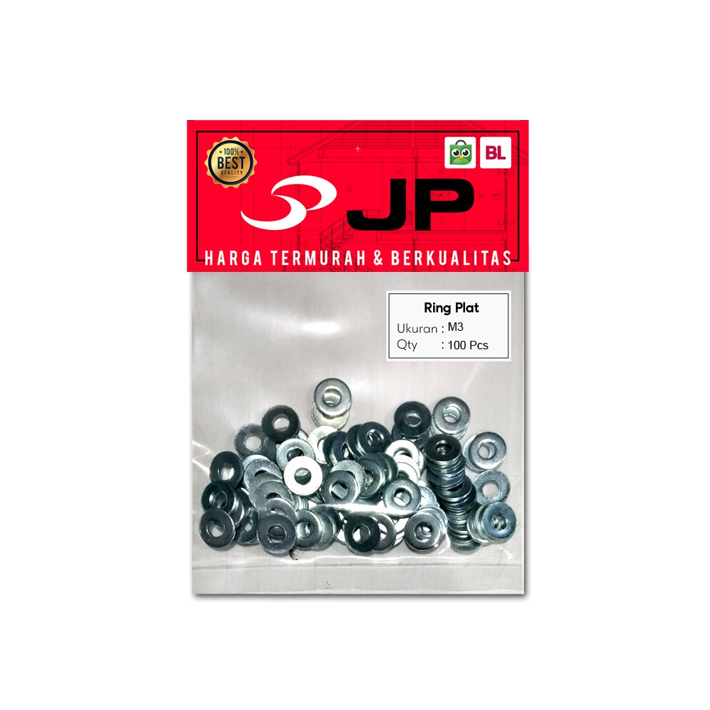 RING PLAT M 3 - RING PLAT BAUT M3 ISI 100 PCS