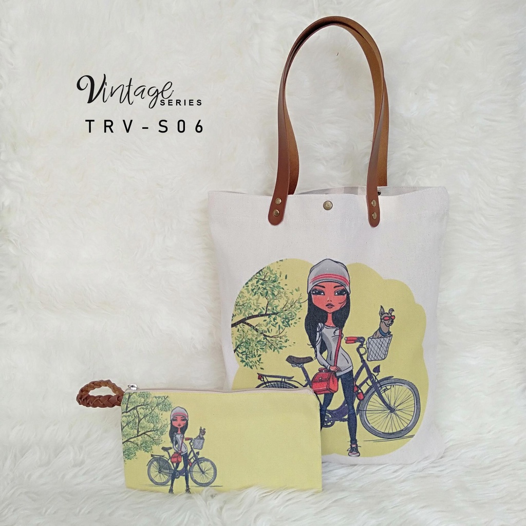 Jual Bellisima Store Totebag Kuliah Totebag Vintage Set Trv S Tas