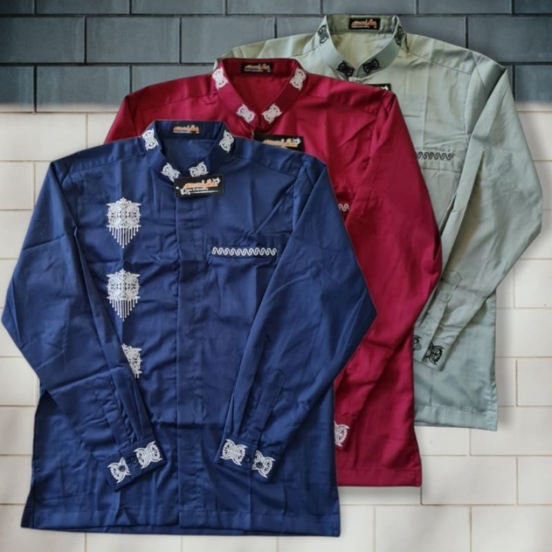 Baju Koko Bordir motif pintu Aceh Original