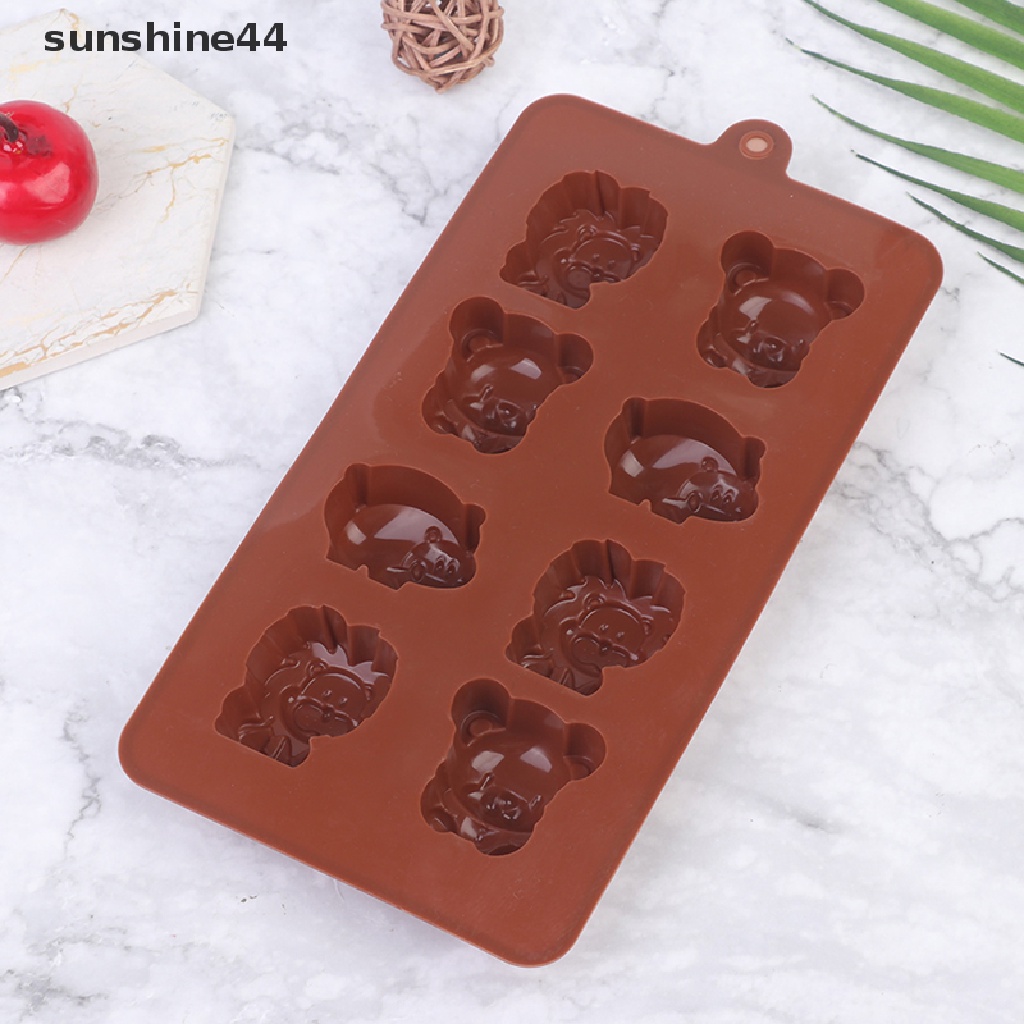 Sunshine Cetakan Kue / Coklat / Sabun DIY Bentuk Kuda Nil / Singa / Beruang Bahan Silikon