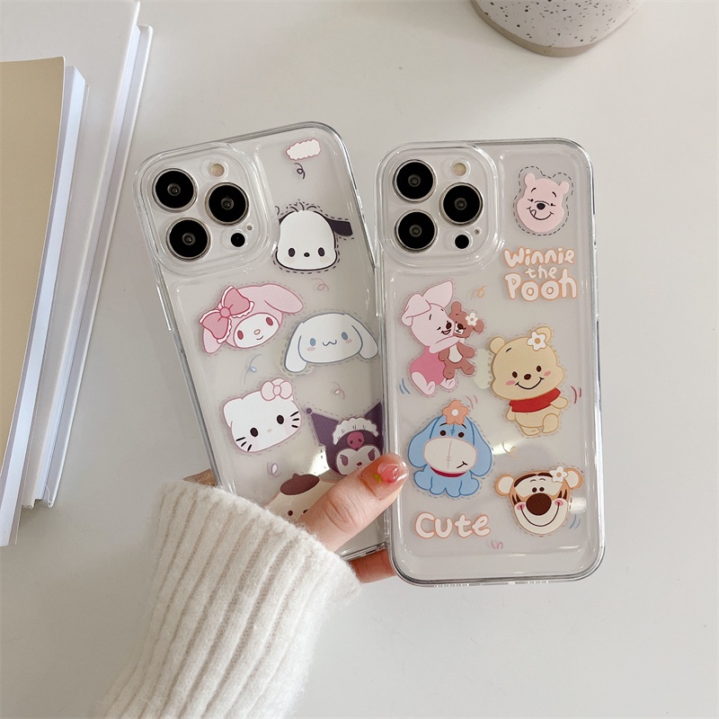 Soft case Transparan Motif Winnie the Pooh Untuk Iphone 11 12 13PROMAX X XS XR XSMAX 6 / 7 / 8 plus