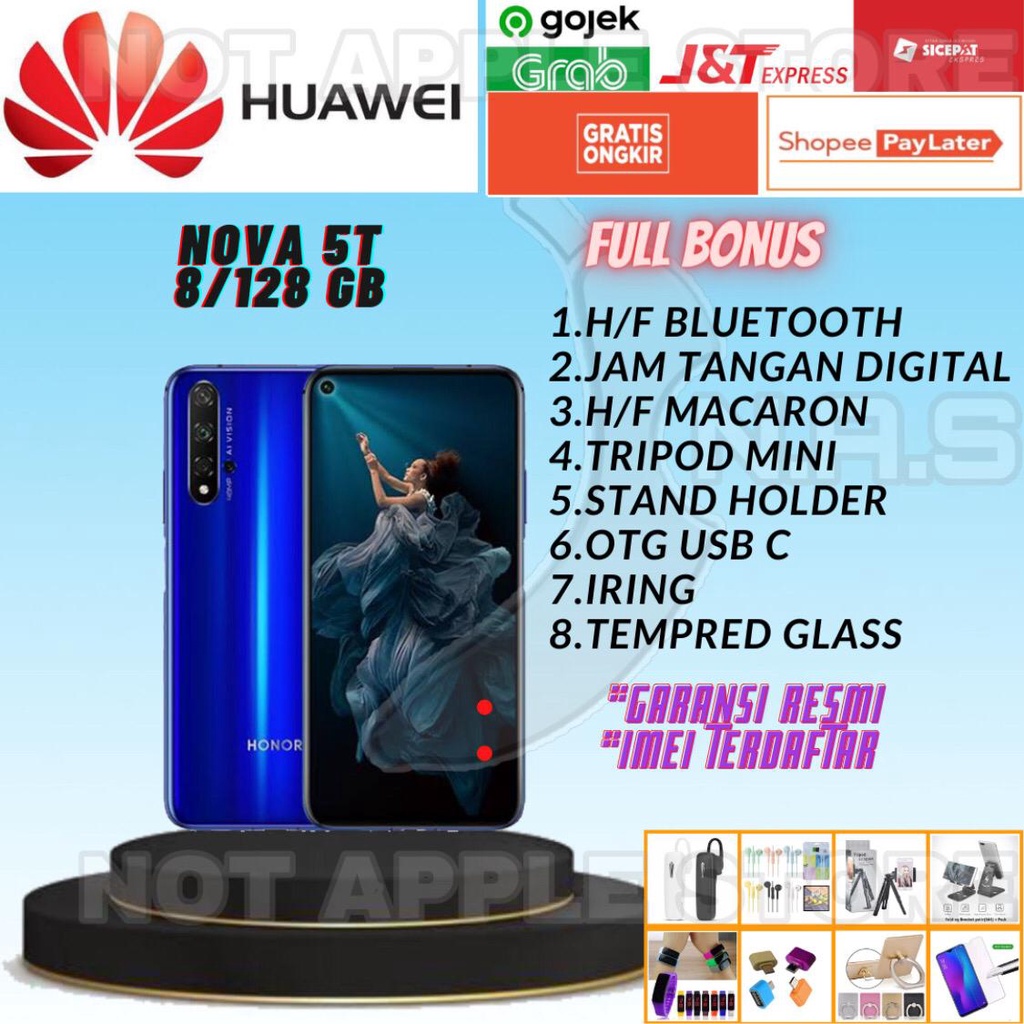 HUAWEI NOVA 5T RAM 8/128GB NEW BARU GARANSI RESMI