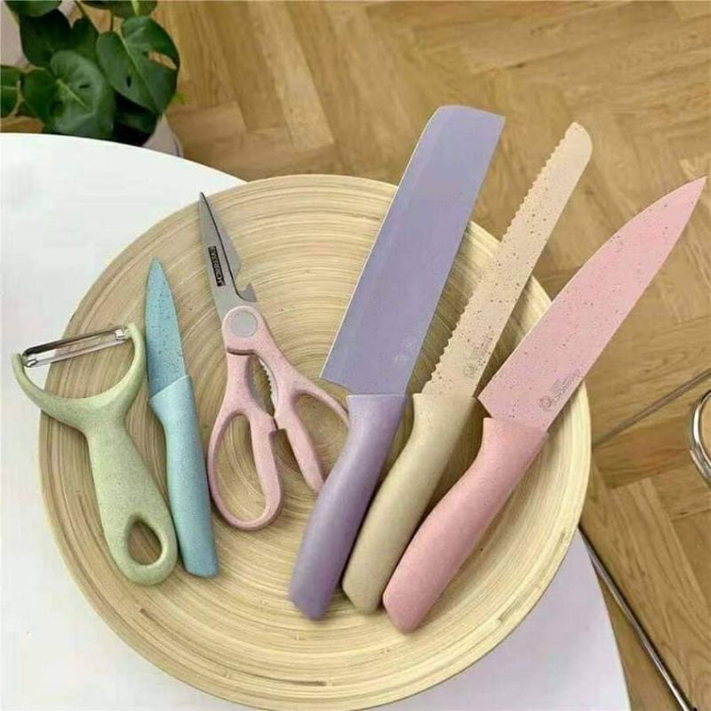 elegant knife set 6 in 1 pisau
