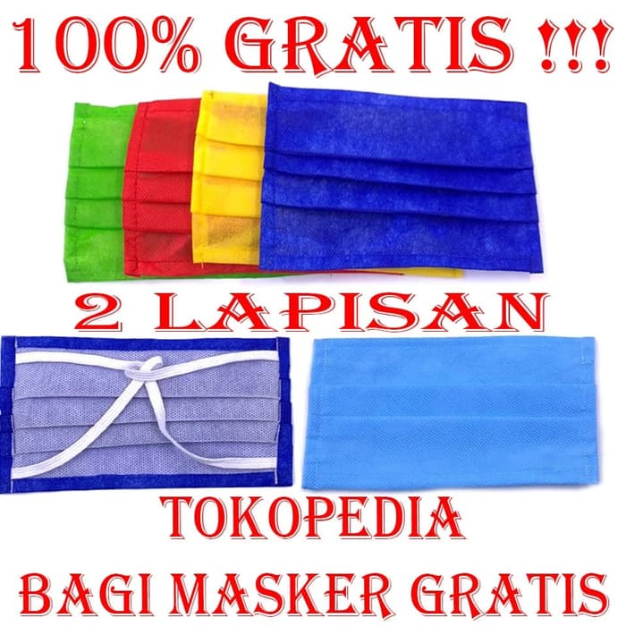 GRATIS ! MASKER HIJAB 2 LAPIS bahan medis kain spunbond