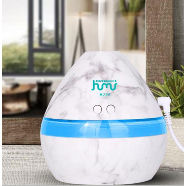 Taffware Aromatherapy Air Humidifier Night Light Marble 300ml - Humi H296 - White