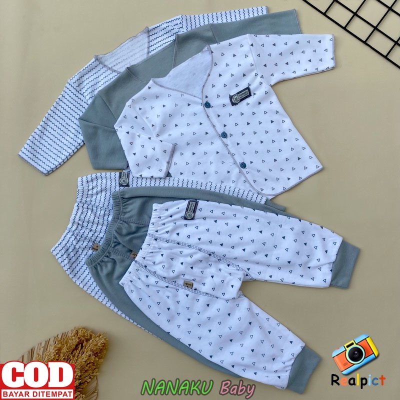 3 PCS Setelan Baju Bayi Celana Panjang Bayi Baru Lahir Usia 0-3 Bulan Ana Baby