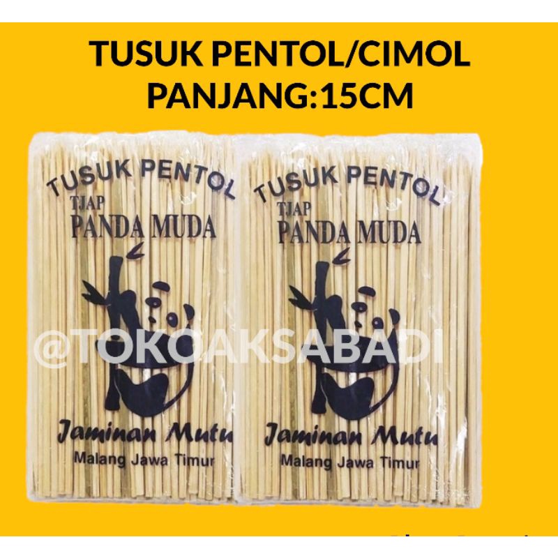 TUSUK PENTOL UK 15 CM TERMURAH CAP PANDA /TUSUK CILOK /TUSUK CILOR